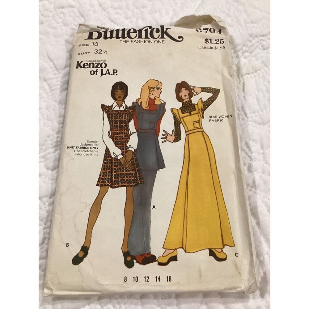 Vintage 1970s Sewing PATTERN Butterick Misses  Jumper, Tunic, Pants, & Sweater
